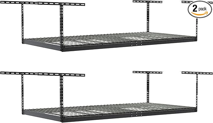 SafeRacks Heavy Duty Overhead Garage Storage Rack, 600 lb Capacity, Adjustabl...