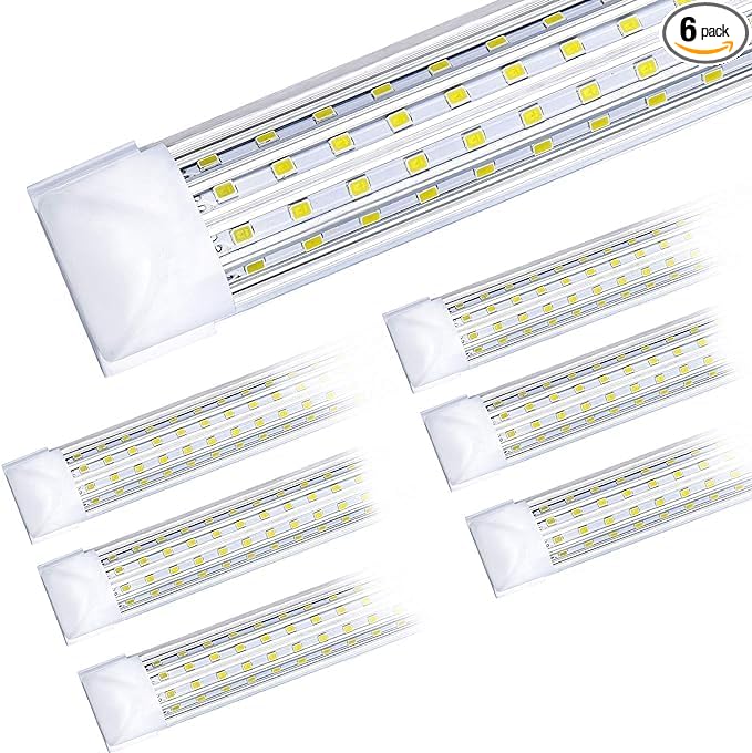 8FT LED Shop Light, Super Bright 120W Shop Lights, 19800LM 5000K 8 Foot Led (6-Pack)