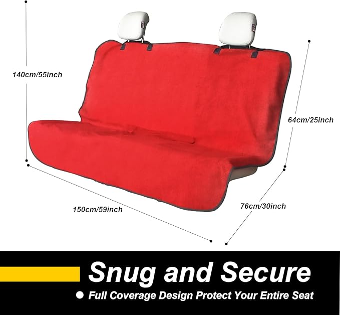 Back Seat Cover for Car Trucks Van SUV, Waterproof Rear Bench Towel Seat Covers