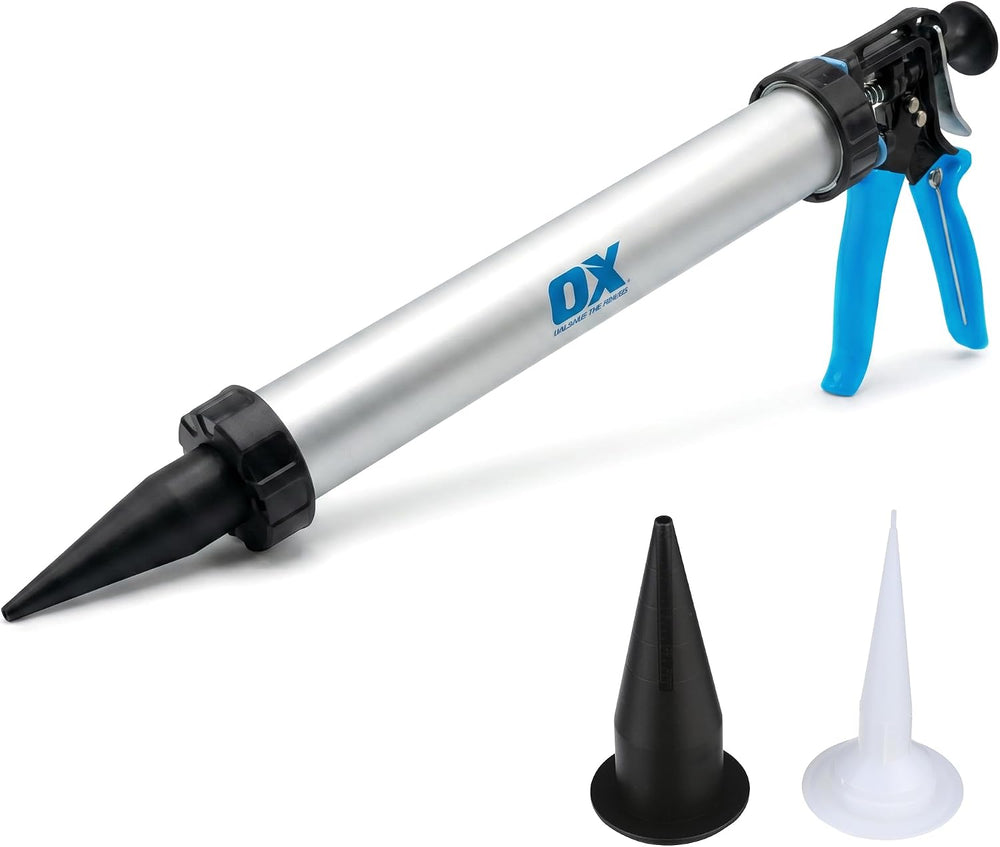 OX Professional Sausage Caulk Gun - 24:1 Thrust Heavy Duty Caulking Gun