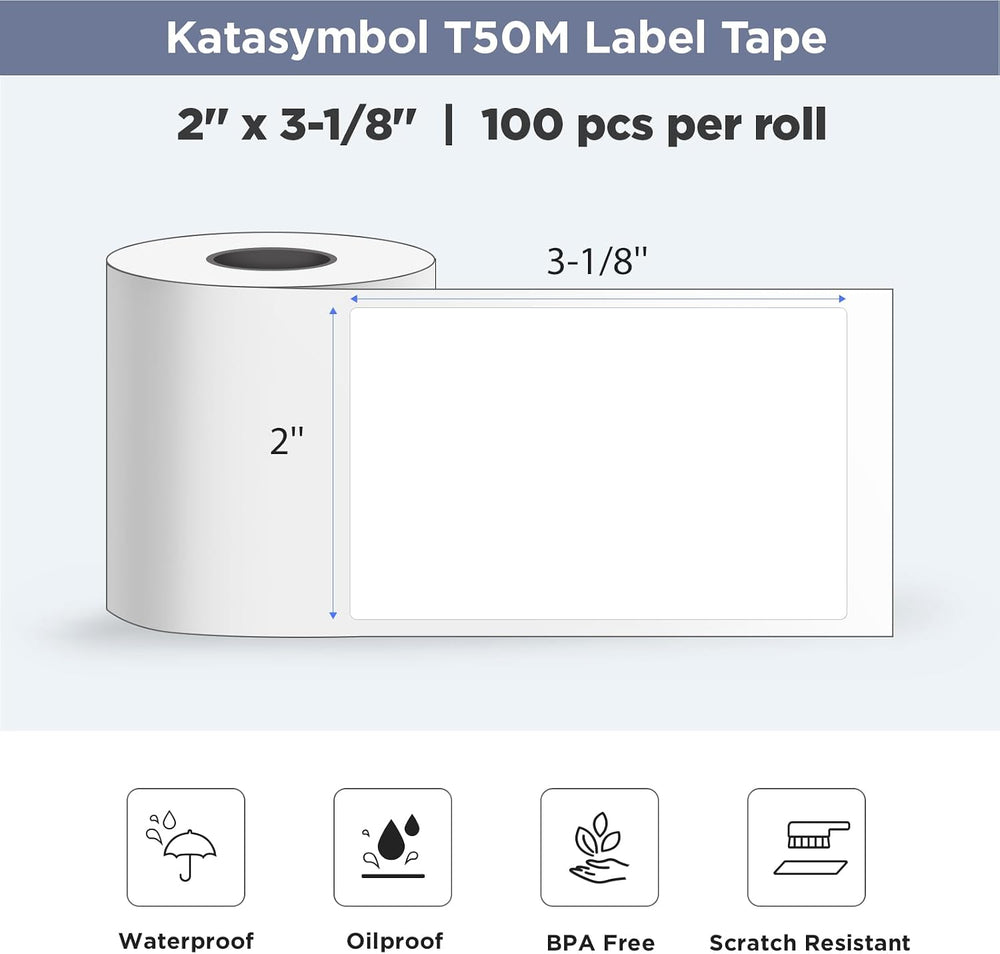 SUPVAN T50M Series Genuine Label Tape, 2'' × 3-1/8'' 20 Rolls...