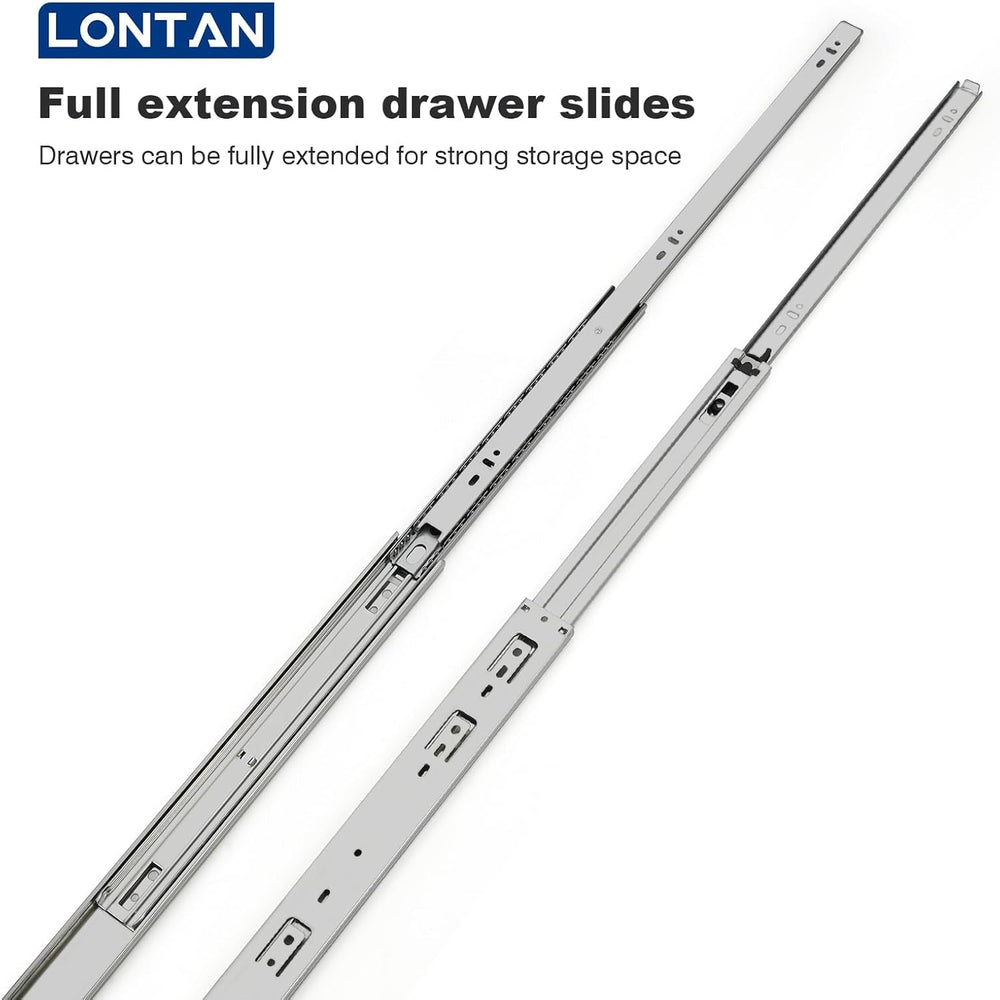 LONTAN 6 Pairs Drawer Slides 12 Inch Heavy Duty Side Mount 100 LB Capacity