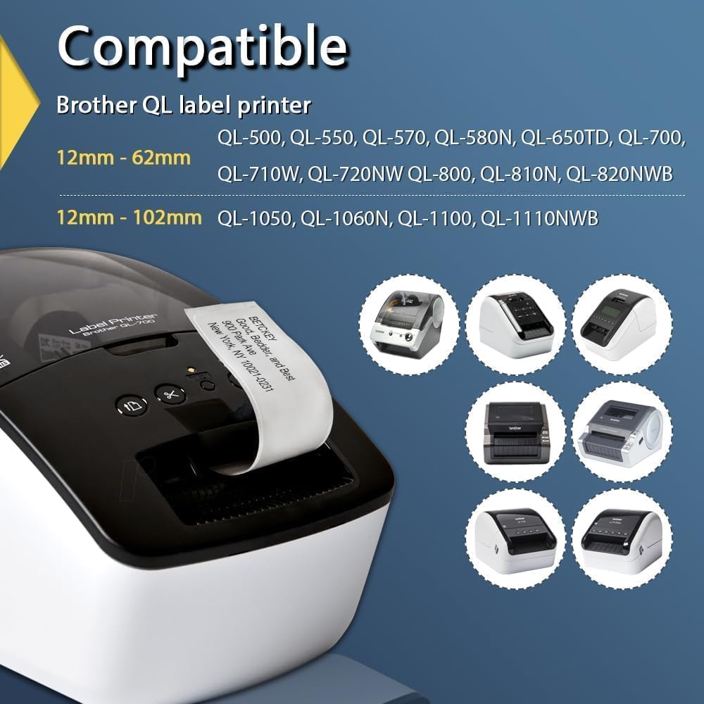 BETCKEY Replace for Brother DK-2205 2.4in x 100ft Continuou Labels[10 Roll]
