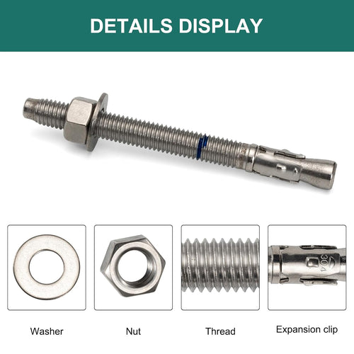 1/2" x 4-1/4" concrete anchors (12 pack) 1/2 shown in use