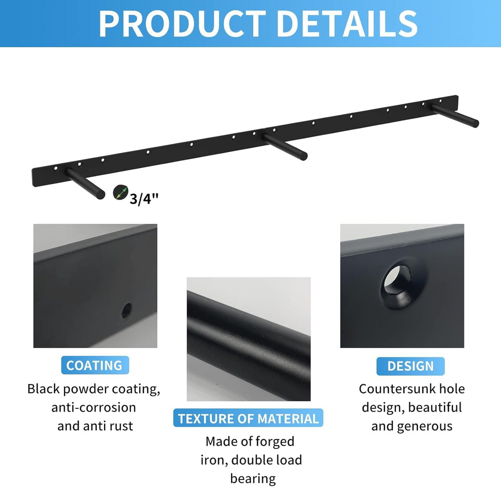 42 Inch Heavy Duty Blind Wall Mount Floating Shelf Bracket - Hidden Shelf Bra...