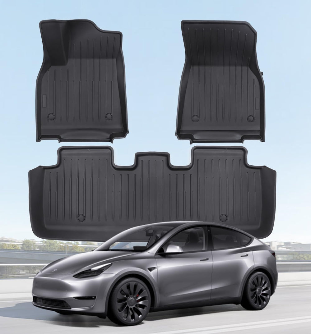 Floor Mats Fits for Tesla Model Y 5-Seat 2024-2020 (3-Piece)