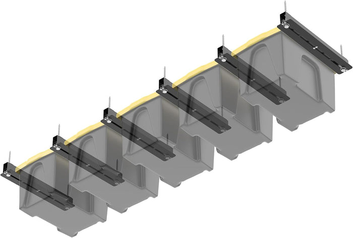 TORACK Garage 16" Studs Ceiling Bin Storage Rack, Overhead Tote Storage Rails Heavy Duty Adjustable Tote Slide Rails for 5 Bins(Bins are not included)