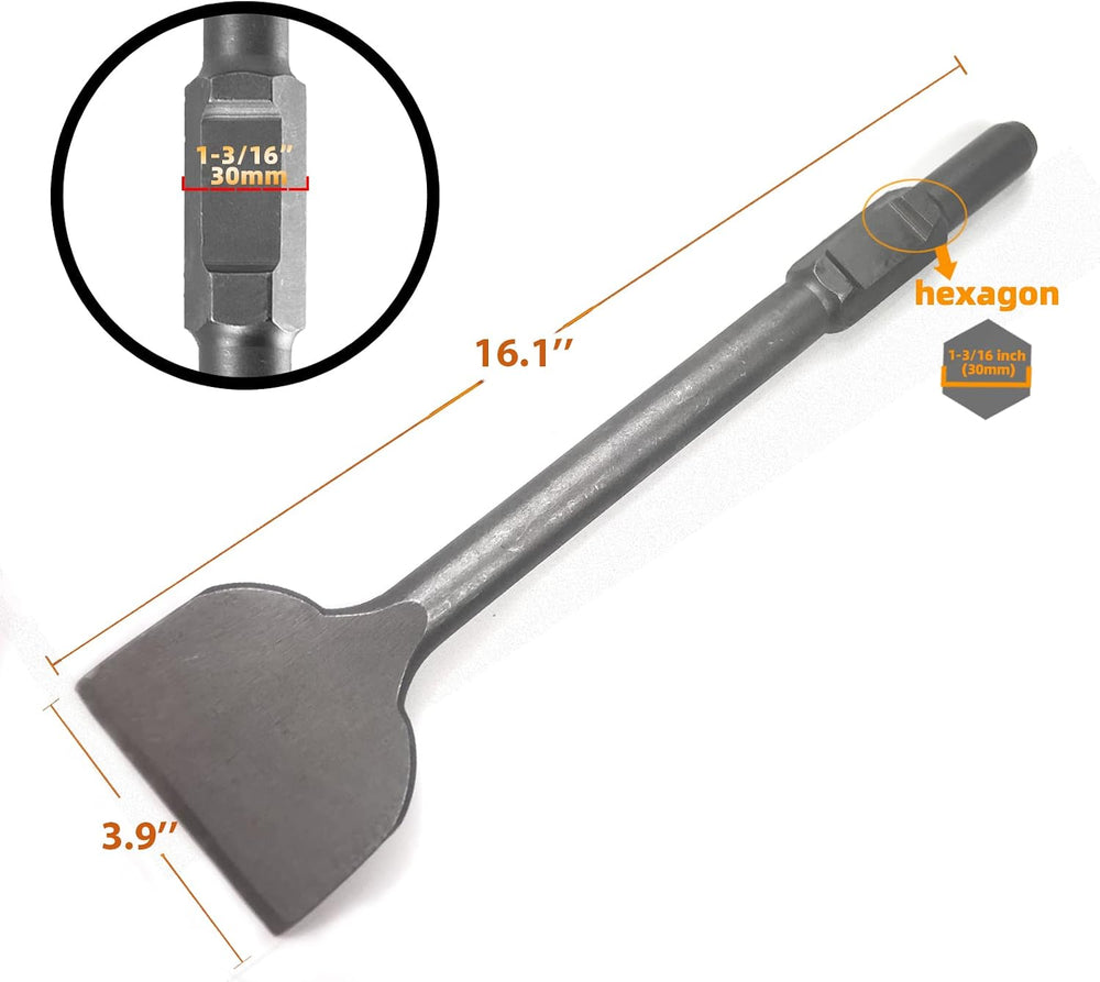 JACKCHEN 4 Inch Wide Tile & Removing Tile and Stone Chisel for hex.30mm D...