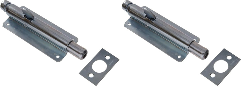The Hillman Group 852226 Zinc Plated Foot Bolt 6", Zinc-Plating (Pack of 2)