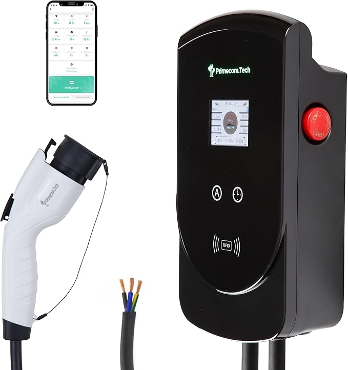 PRIMECOM 80 Amp 22KW 220Volt Level-2 18ft to 50ft Cord Lengths 20X Fast Smart