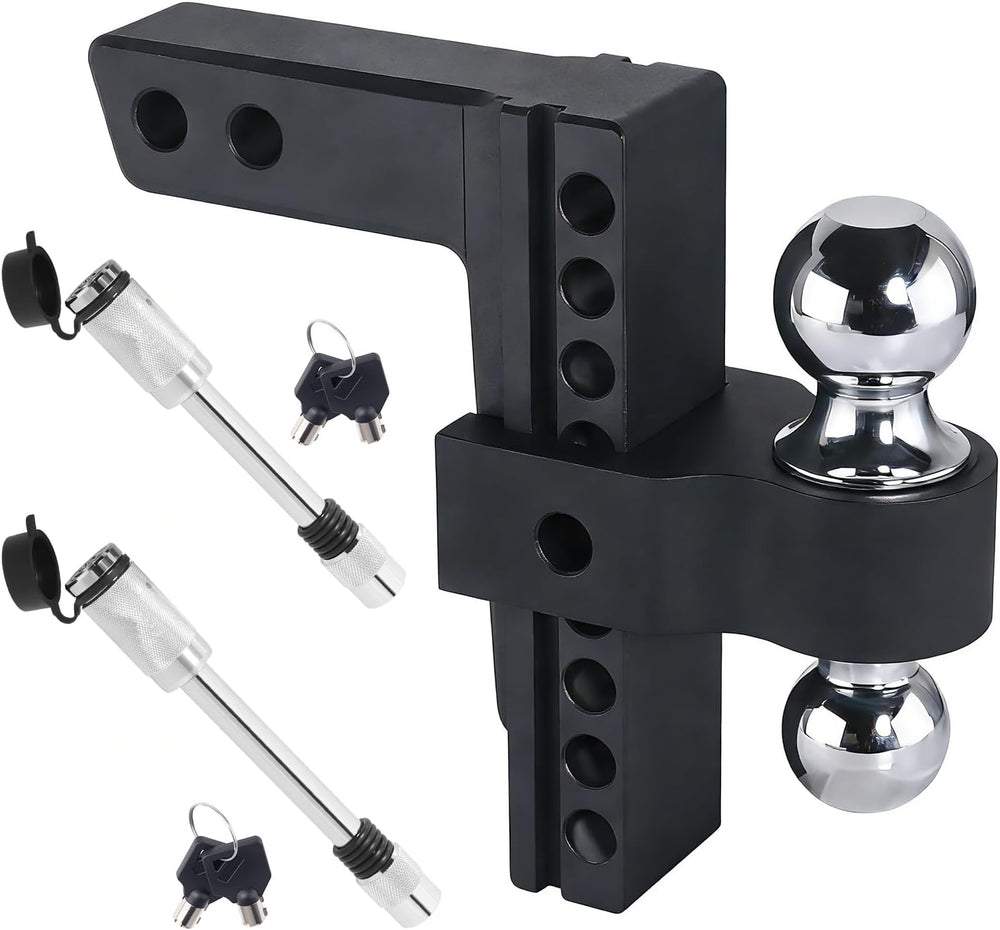 Aluminum Adjustable Trailer Hitch for 2-Inch Receiver 8 Inch Drop/Rise Hitch ...