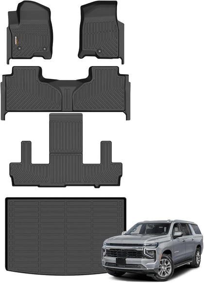 Floor Mats Cargo Liner for 2021-2026 Chevy Suburban/GMC Yukon XL