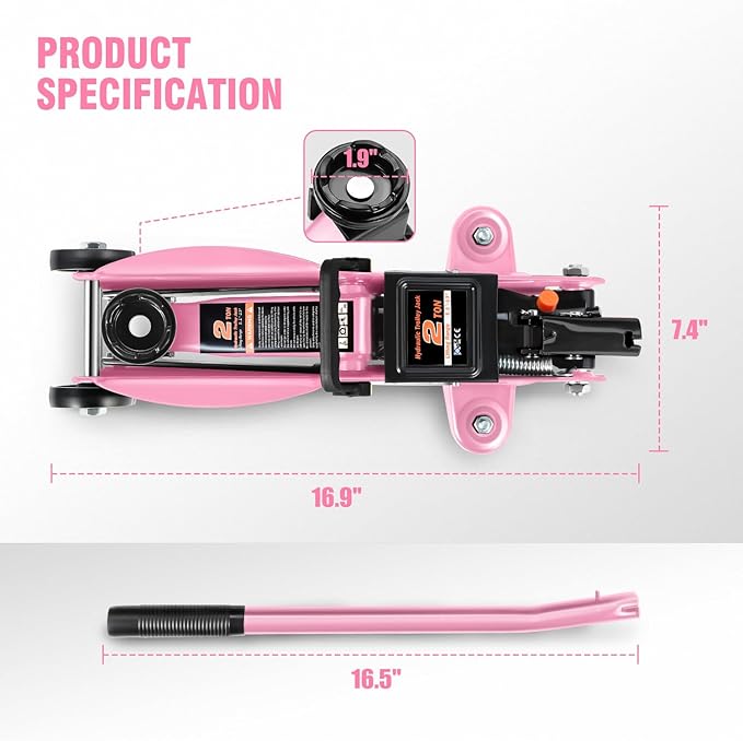 DNA MOTORING Low Profile Hydraulic Trolley Service/Floor Jack, 2 Ton Capacity...