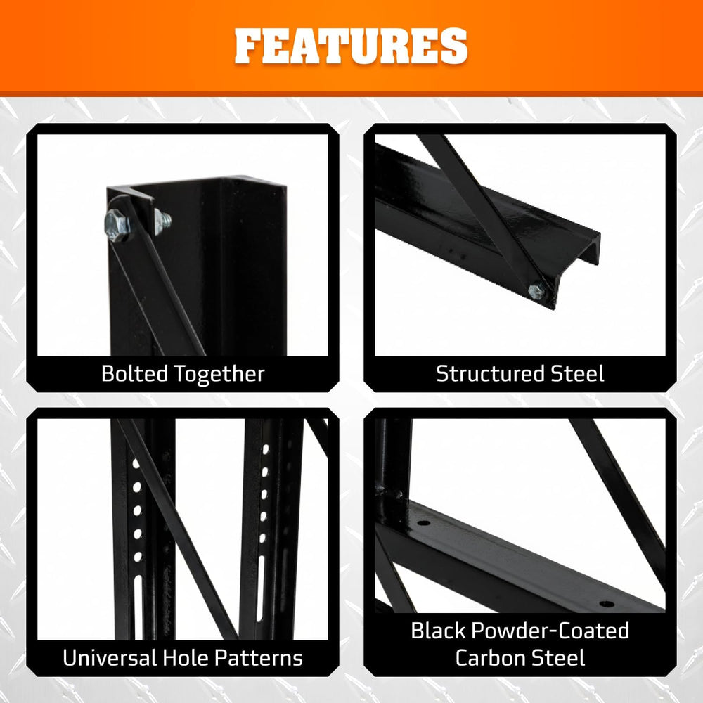 Buyers Products 1701005B Underbody Truck Box Brackets 18 x 18 In Black