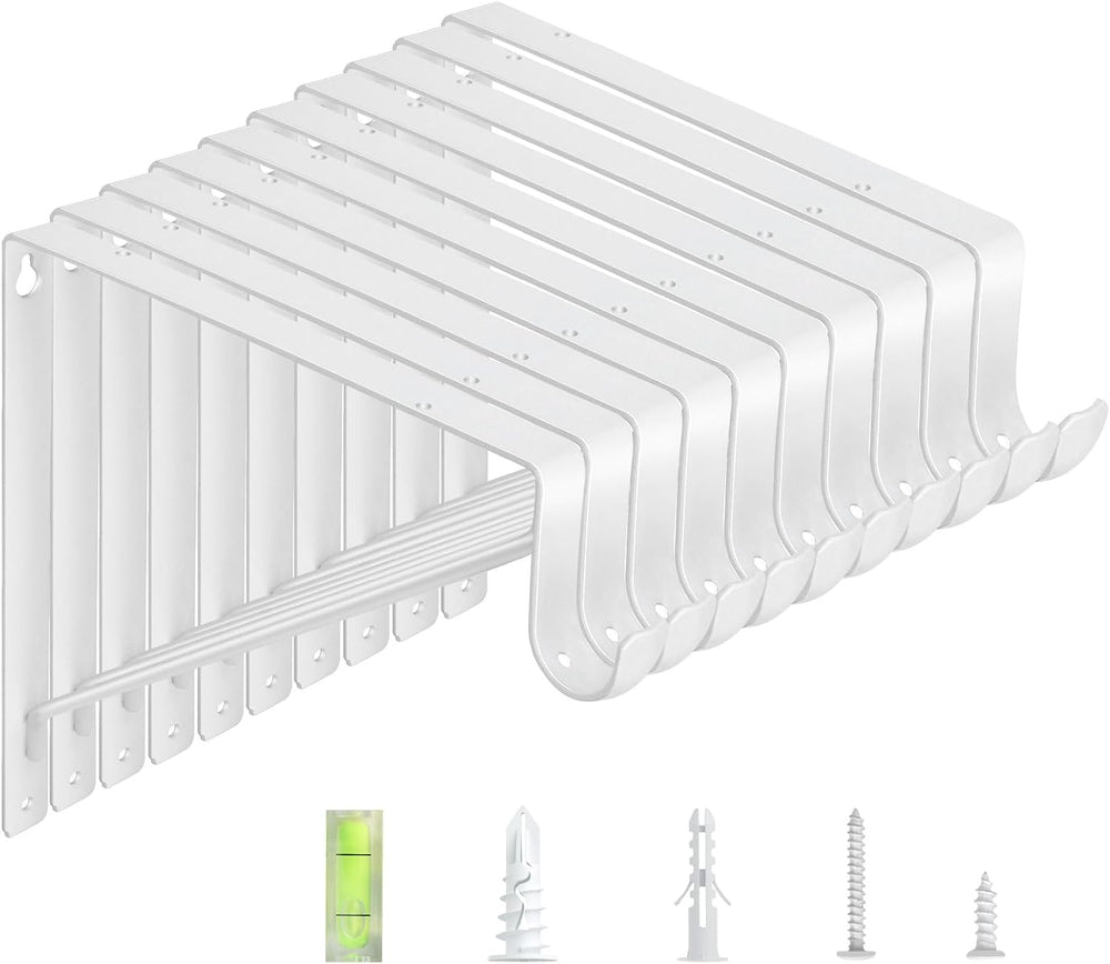 10-Pack Closet Rod Bracket, 10.8x10.8Inch Closet Shelf Brackets Heavy Duty Wa...