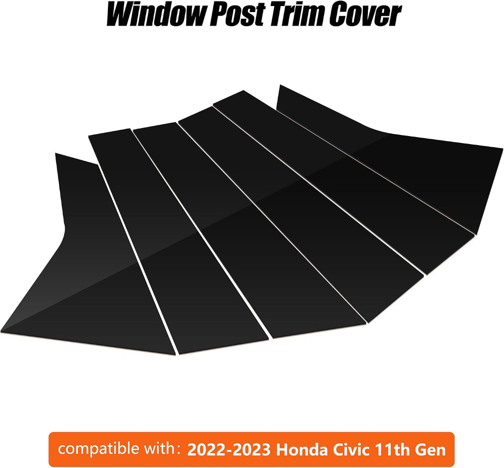 BASIKER Fit for 11th Gen Honda Civic Sedan 2022-2025 Pillar Post Trim Kit, Do...