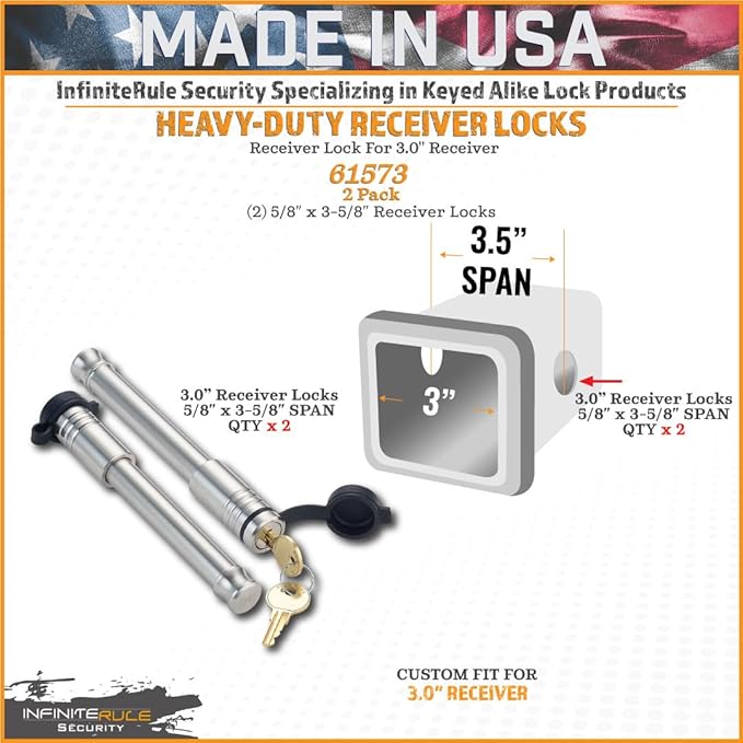 61573 | 2 Pack, Keyed Alike, Receiver Locks