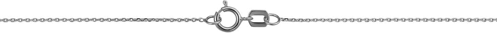 Kooljewelry 14k White Gold 0.6 mm Diamond-cut Cable Chain Necklace