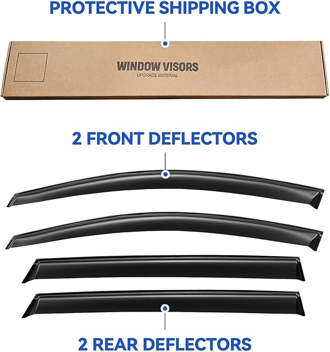 Window Visors Rain Guards for 2016 2017 2018 2019 2020 Kia Sorento, Out-Channel