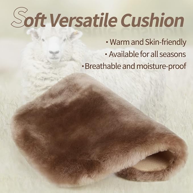 LLB Genuine Sheepskin Car Seat Cushion Seat Covers (2 Pcs)