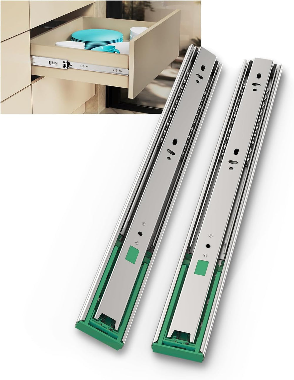 Hitess 10 Pairs Soft Close Drawer Slides 20 Inch Full Extension