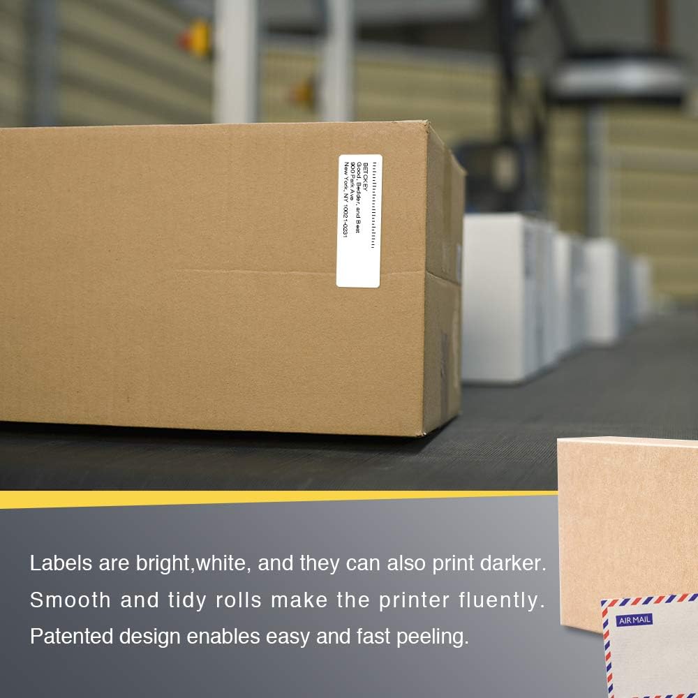 BETCKEY - 3" x 1" (76 mm x 25 mm) Thermal Labels, [10 Roll/13750 La...
