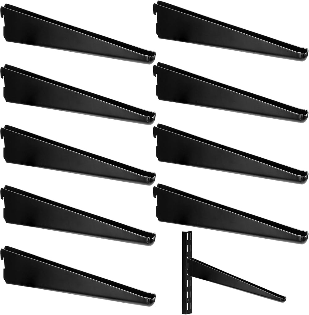 Yalikop 10 Pack Adjustable Shelf Brackets for Double Track System Closet Orga...