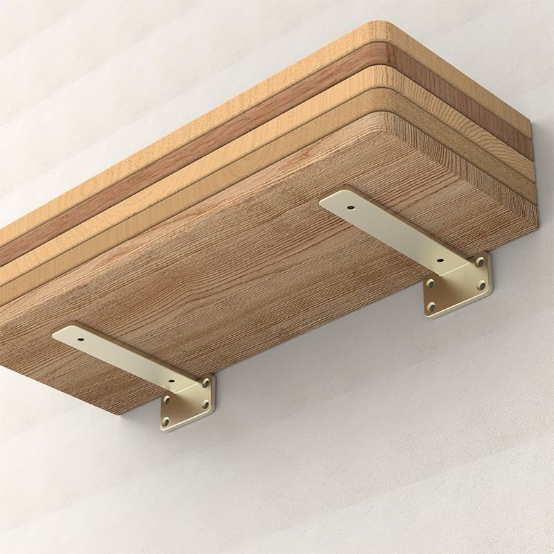 Gold Heavy Duty Iron Shelf Brackets,6 inch,Floating Brackets Upgraded, Heavy ...