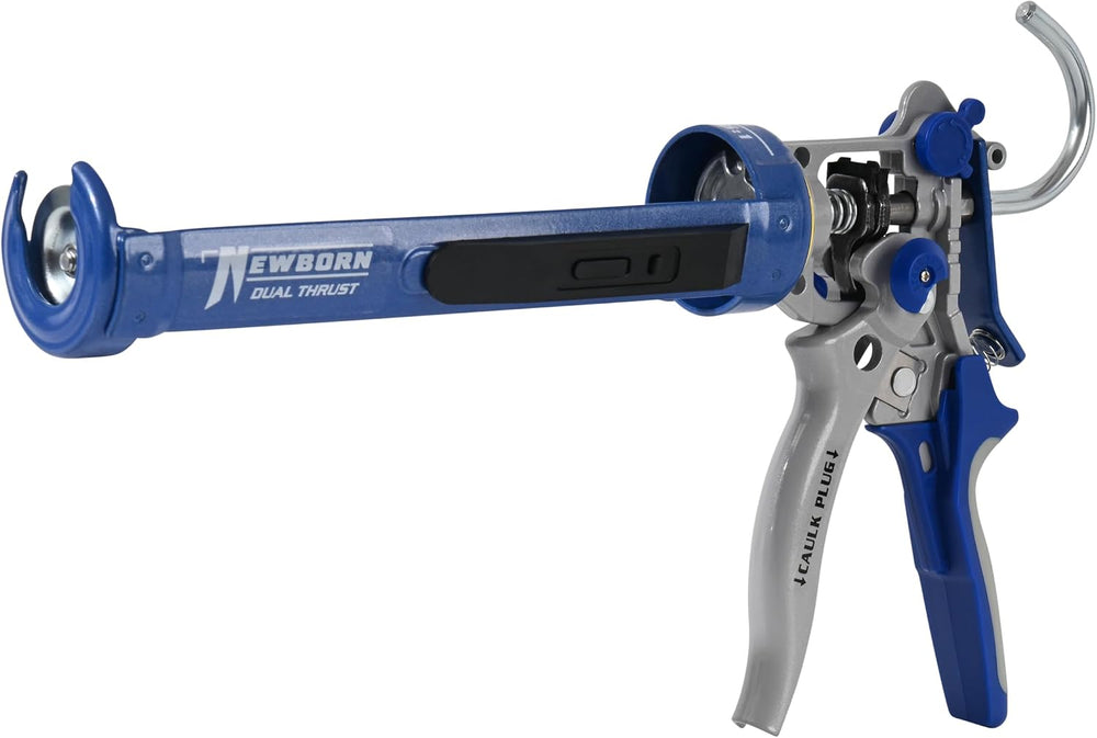 Newborn 360-DT Dual-Thrust Industrial Caulking Gun, 10 oz Cartridge, Adjustab...