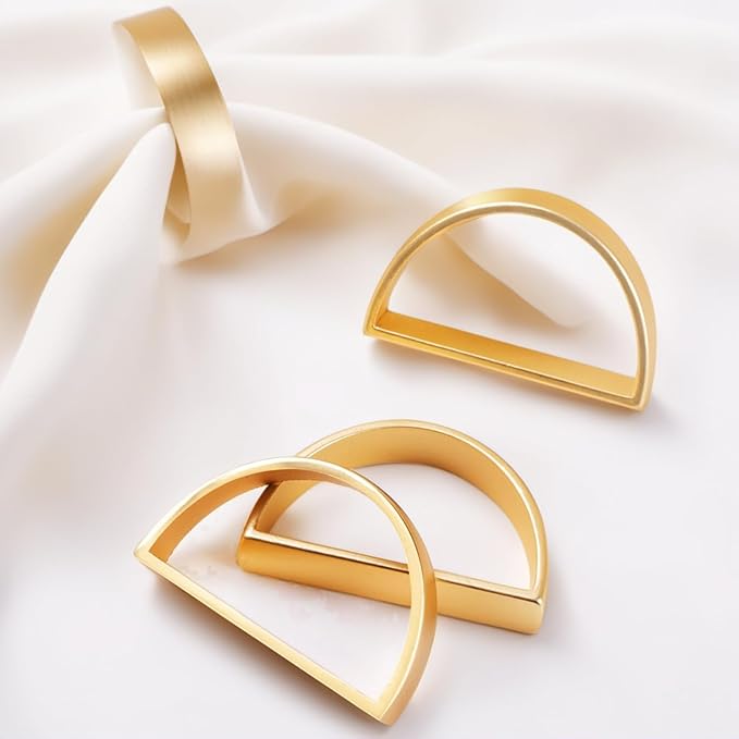 Set of 100 Napkin Rings Metal Gold Semicircle Napkin Ring, Napkin Rings Bulk ...