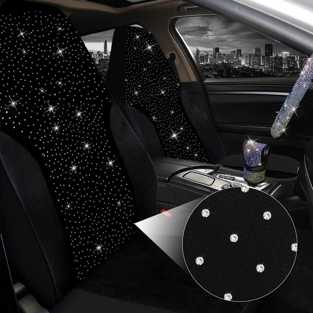 17 Pack Bling Car Seat Covers Set Car Diamond Accessories Rhinestone Crystal ...