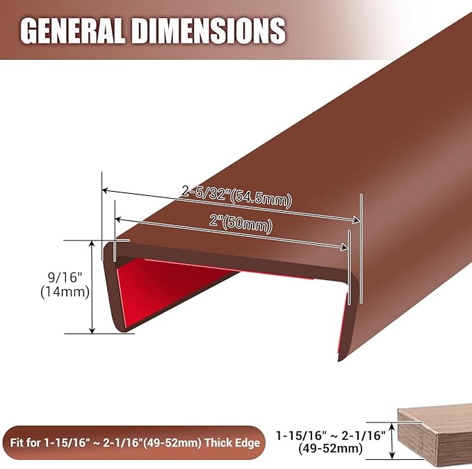 Rubber Edge Trim, Flexible Self Adhesive U Shaped Peel and Stick Edge Banding