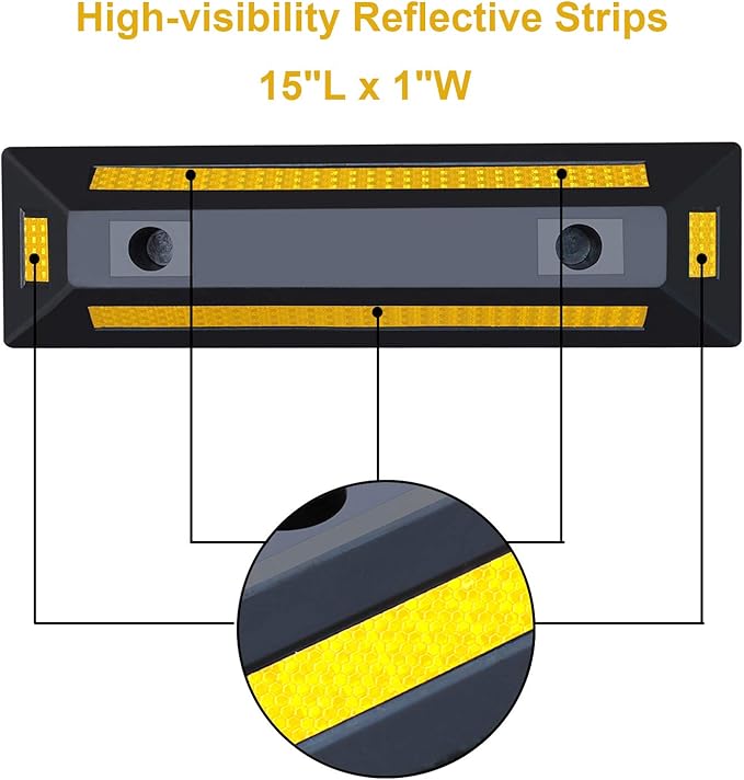 2 Pack Rubber Parking Guide Blocks Heavy Duty Wheel Stop Stoppers