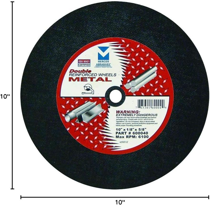 Mercer Industries 600040-10" x 1/8" x 5/8" Stationary Saw Cut-...