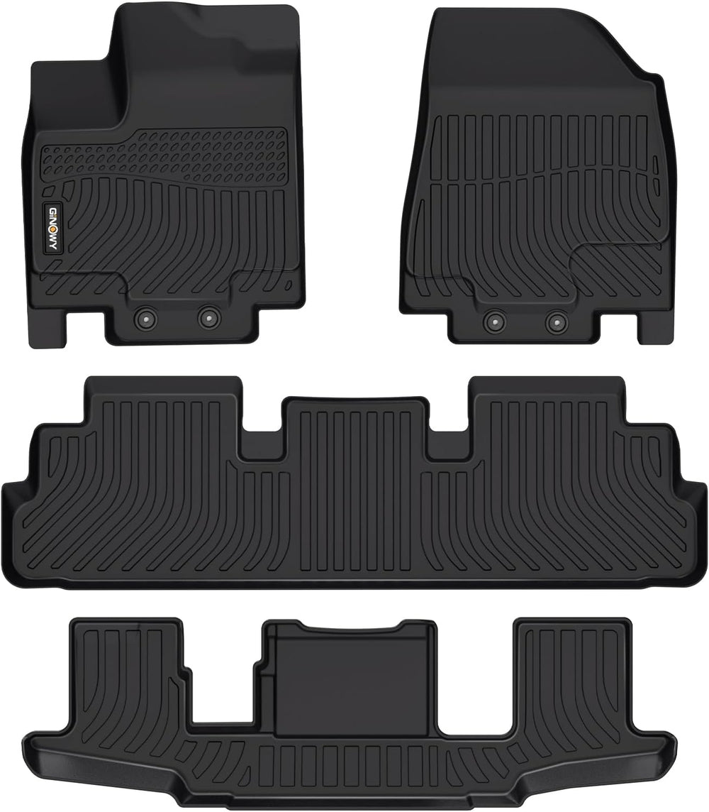 GINOWY-Floor Mats for Nissan Pathfinder 2022-2025, TPE Rubber All Weather Mats