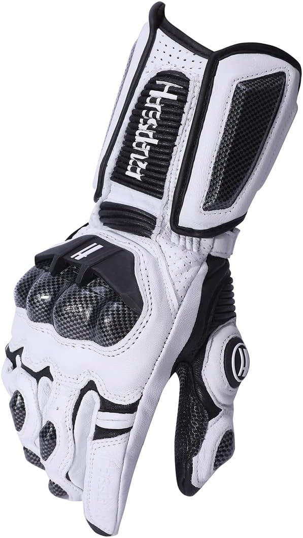 Harssidanzar Leather Motorcycle Gloves