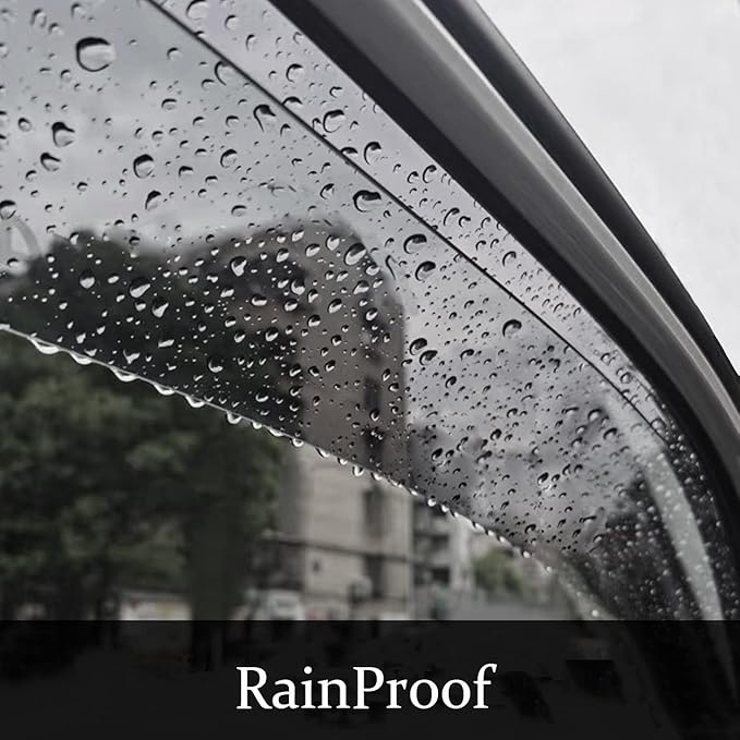 Side Window Deflector Visor Rain Guard, in-Channel Style Shatterproof Dark Sm...