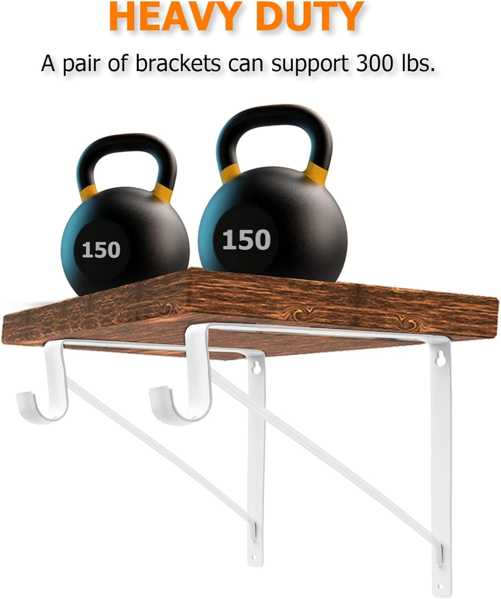 8 Pack Heavy Duty Closet Rod Bracket 11”x11” Closet Shelf & Rod Brackets,...