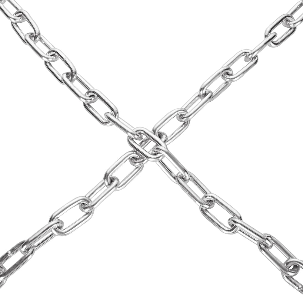 WOPPLXY 19.6ft (6 m) Length Galvanized Steel Chain, 0.23 Inch(6 mm) Heavy Dut...