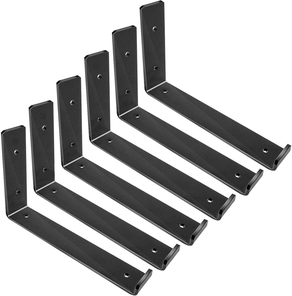 Shelf Brackets 5.5 x 4 Inch, Heavy Duty Black Metal Floating Shelf Bracket, R...