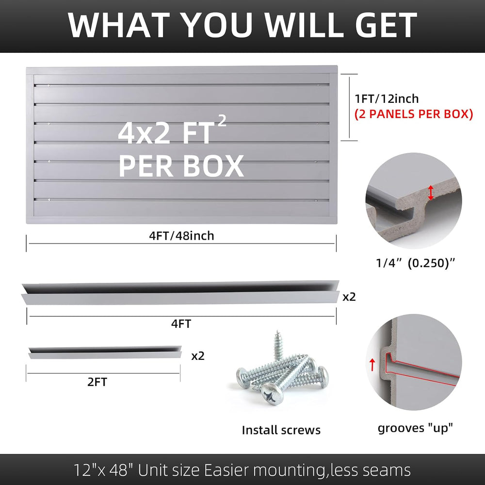 FRAYSCENT Slat Wall Paneling Garage Wall Organizer, Slatwall Panels Garage To...