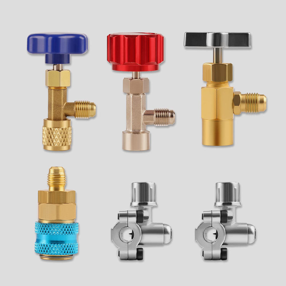 Lichamp A/C R134A Refrigerator Freon Recharge Kit with Bullet Piercing Valve,...