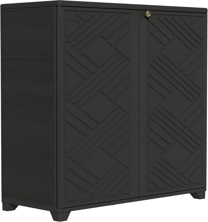 ZZM Indoor/Outdoor Storage Cabinet Waterproof, All Weather Outdoor Storage