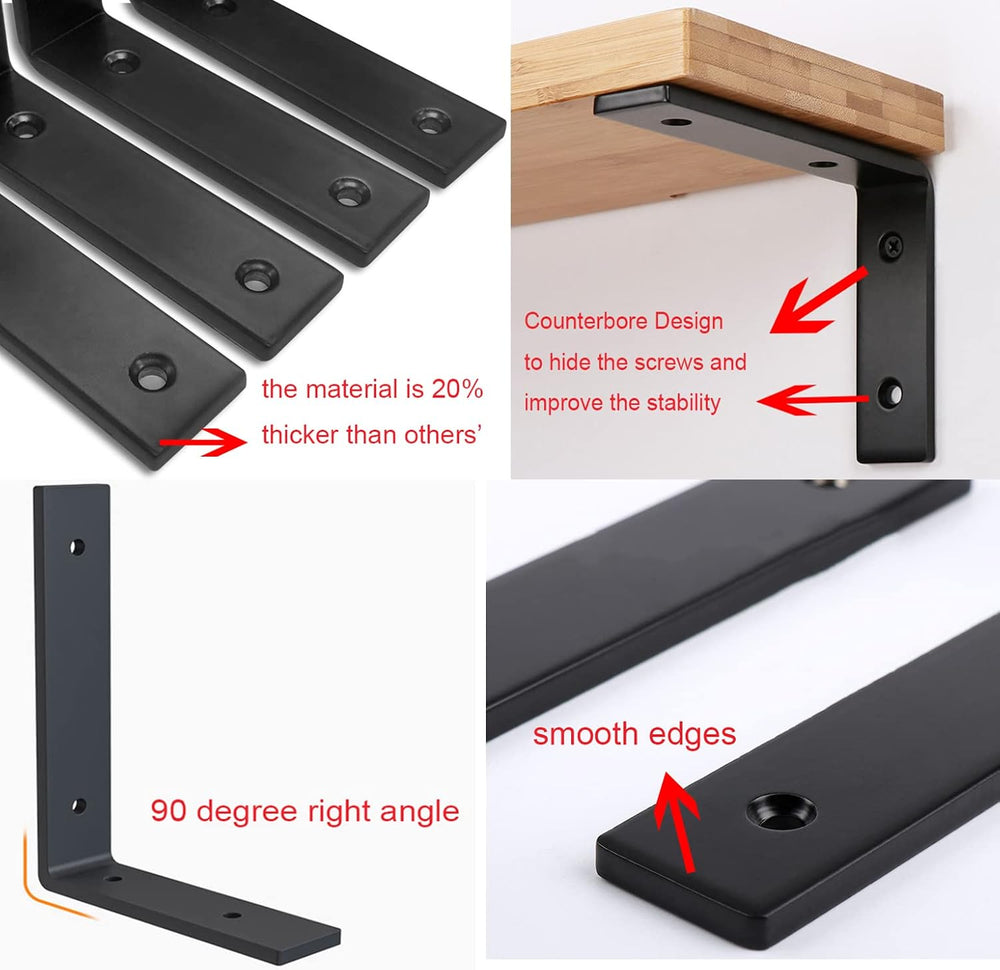 12 Inch Shelf Bracket Heavy Duty L Shelf Bracket 12 x 8 Inch Metal Shelf Brac...
