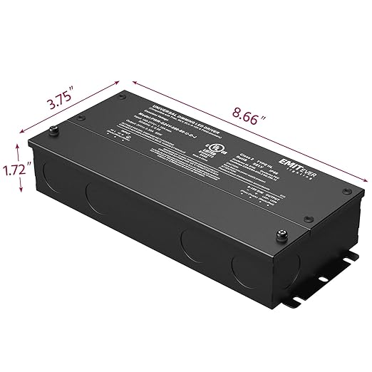 EMITEVER Dimmable Led Driver, 80W AC 110V-277V to DC 24V Transformer, 5-in-1