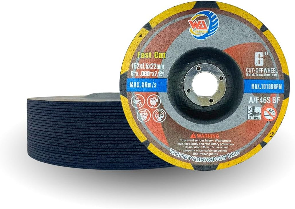 WA 25PACK - 6”x1/16 x7/8" Depressed Center Thin Cutting Wheels for Metal...