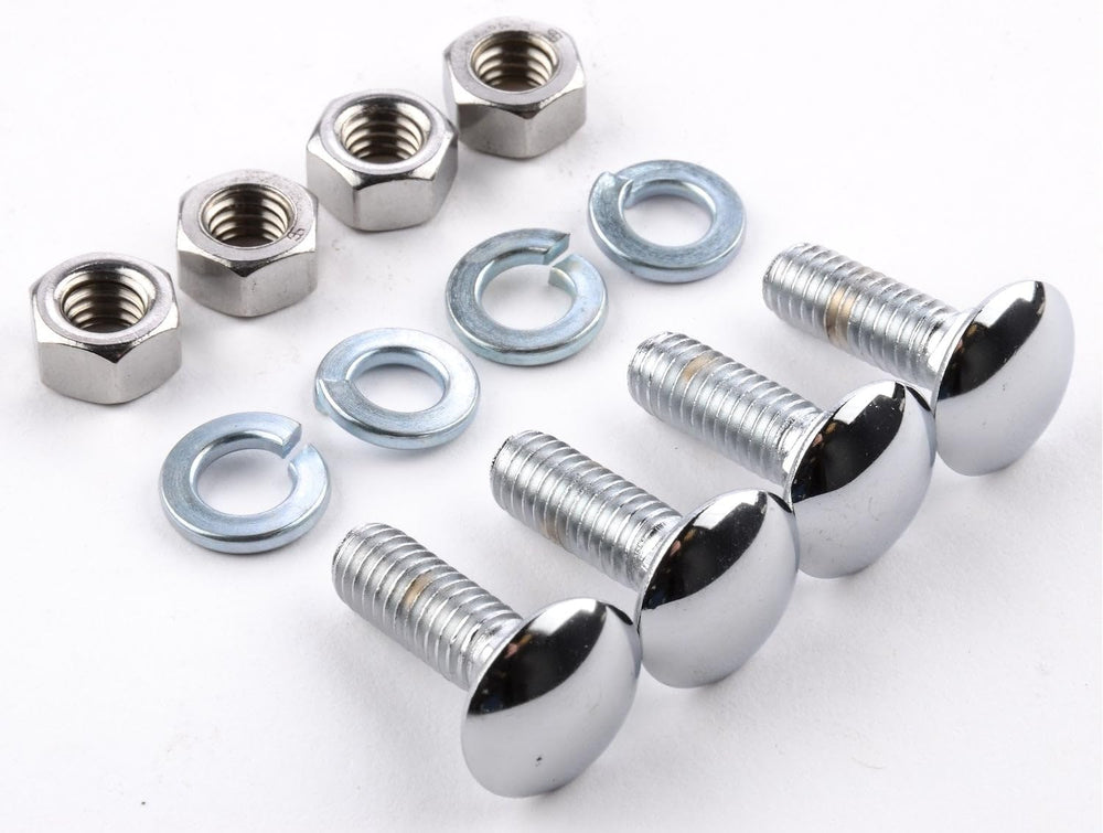 JEGS Chrome Bumper Bolt Kit | Made in USA | Includes Four Each 5/16 Carriage ...