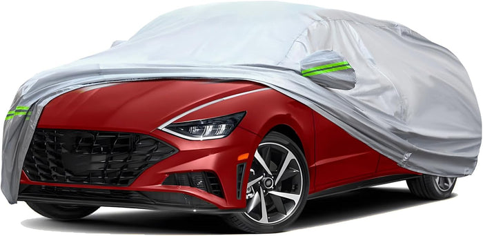 TUCAREST 6-Layers Premium Full Car Cover Hard Shell Zipper Design Waterproof