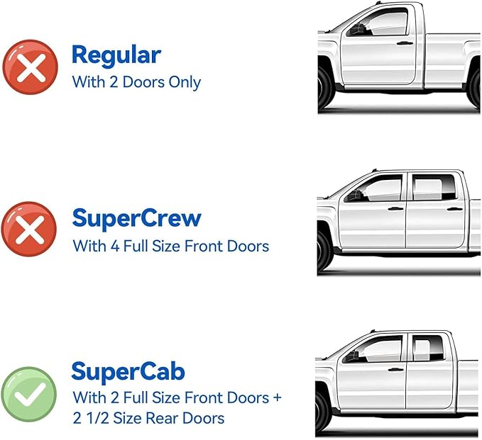 Window Visors Rain Guards for 1999-2016 Ford F250 F350 F450 Super Duty SuperCab