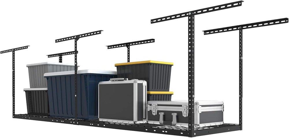 FLEXIMOUNTS 2x8 Overhead Garage Ceiling Storage Rack Organization, Black